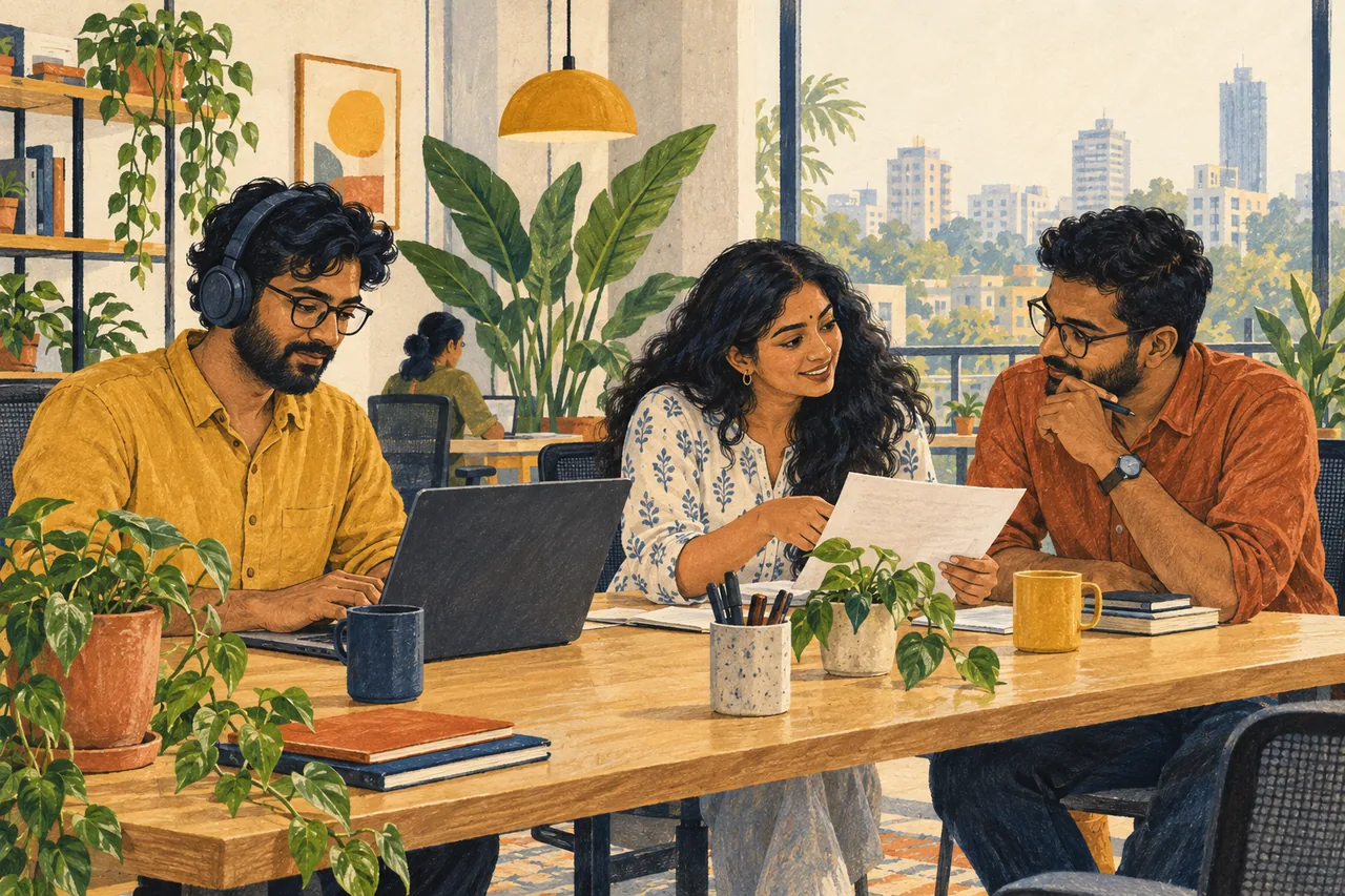Editorial illustration for team management